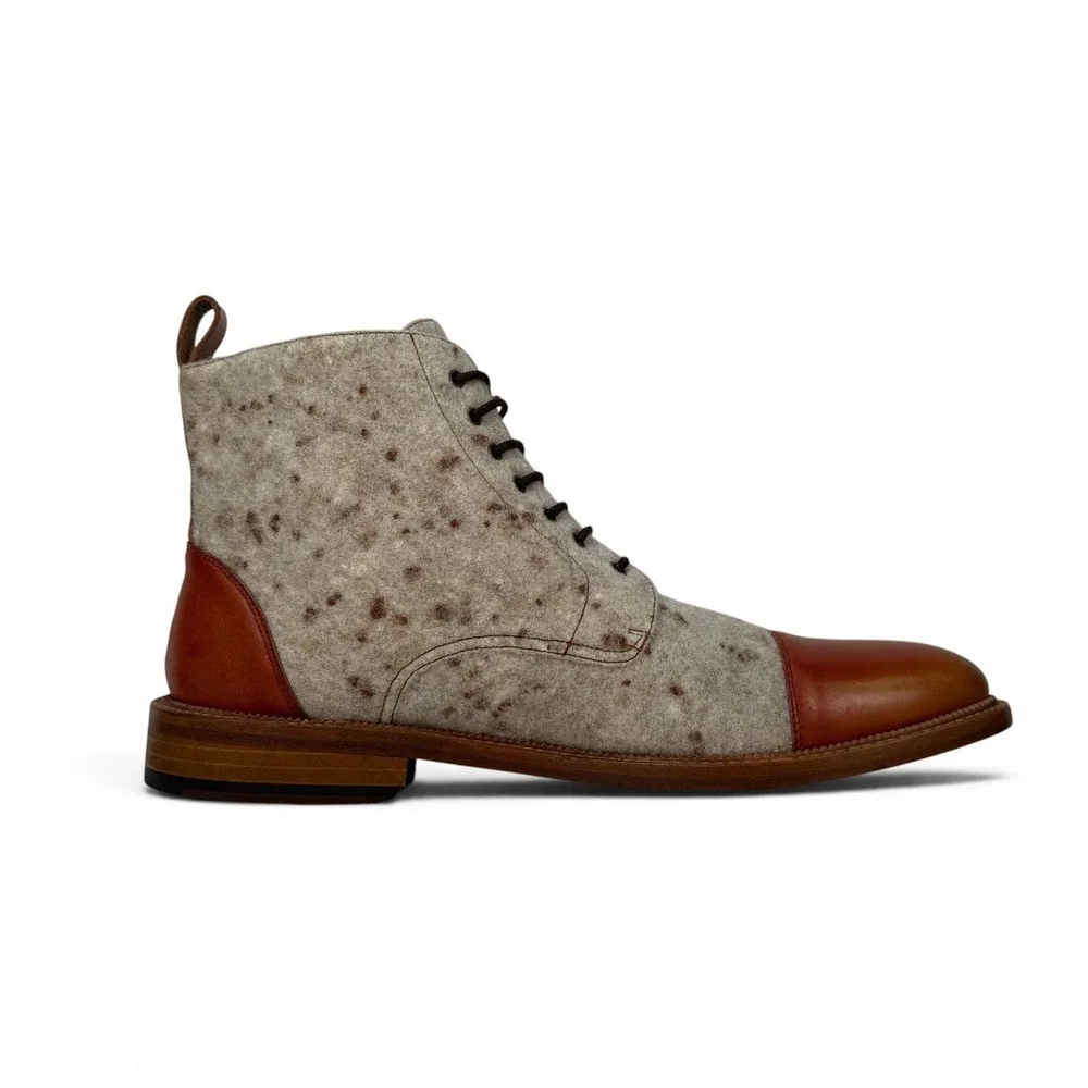 Taft Jack Boot Calico Wool Mens 12 EU 45 Leather Cap Toe Lace Up